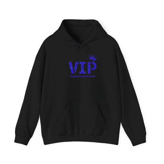 VIP Visually Impaired Person Hoodie (blue glitter)