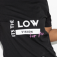 Model is wearing Black t shirt It's the low vision for me( It's the low vision white letters for me pink letter