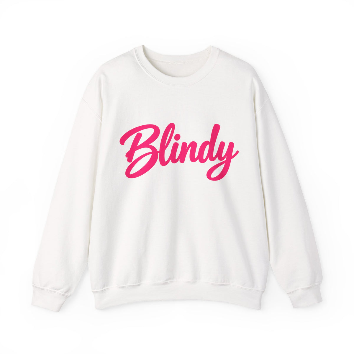 Crewneck Sweatshirt — 'Blindy' Pink Script Cozy Pullover