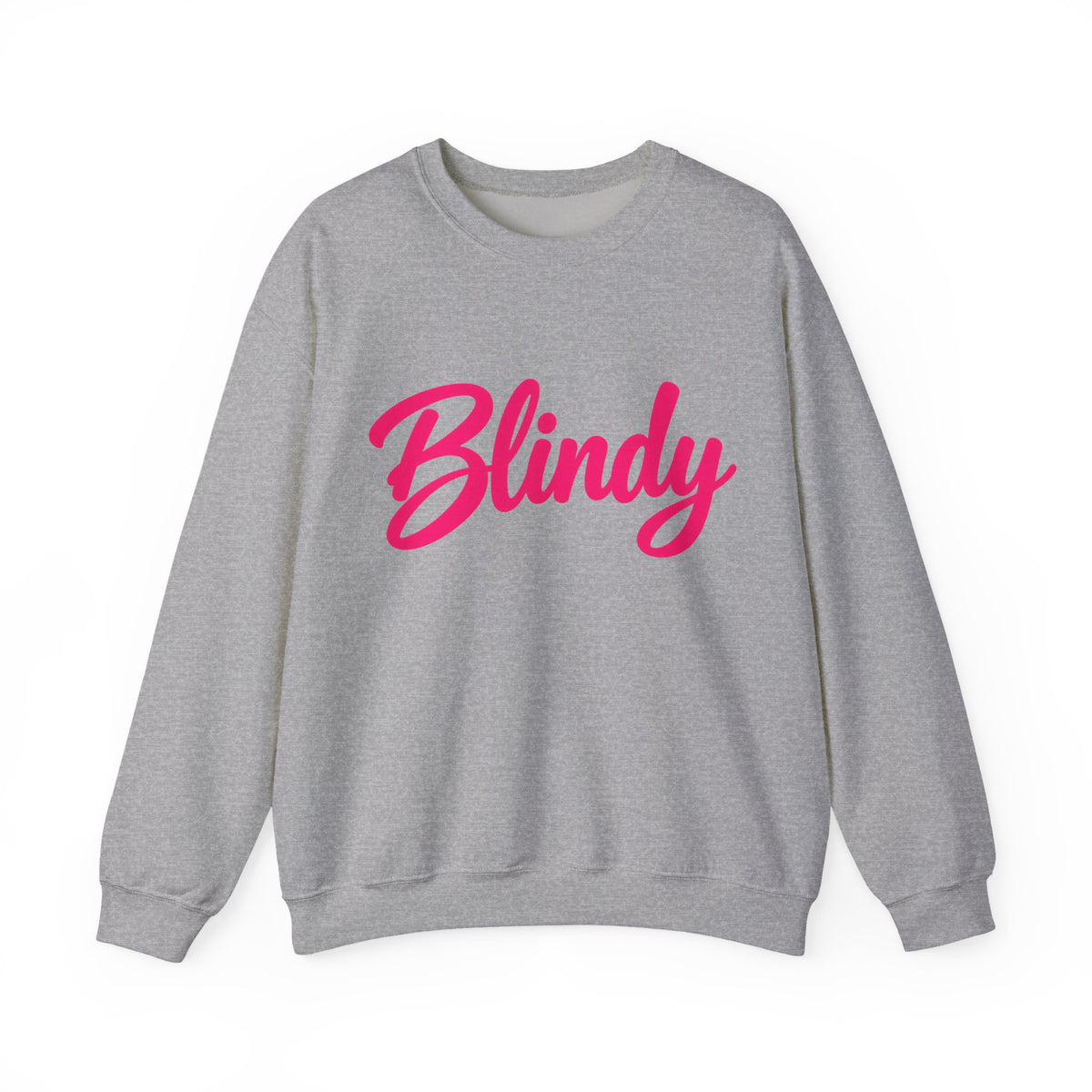 Crewneck Sweatshirt — 'Blindy' Pink Script Cozy Pullover