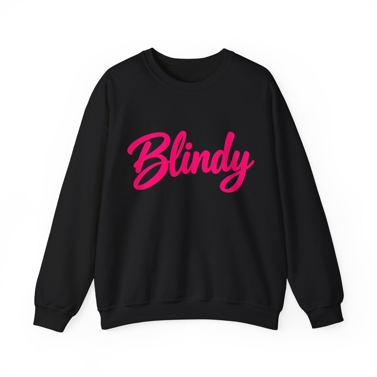 Crewneck Sweatshirt — 'Blindy' Pink Script Cozy Pullover