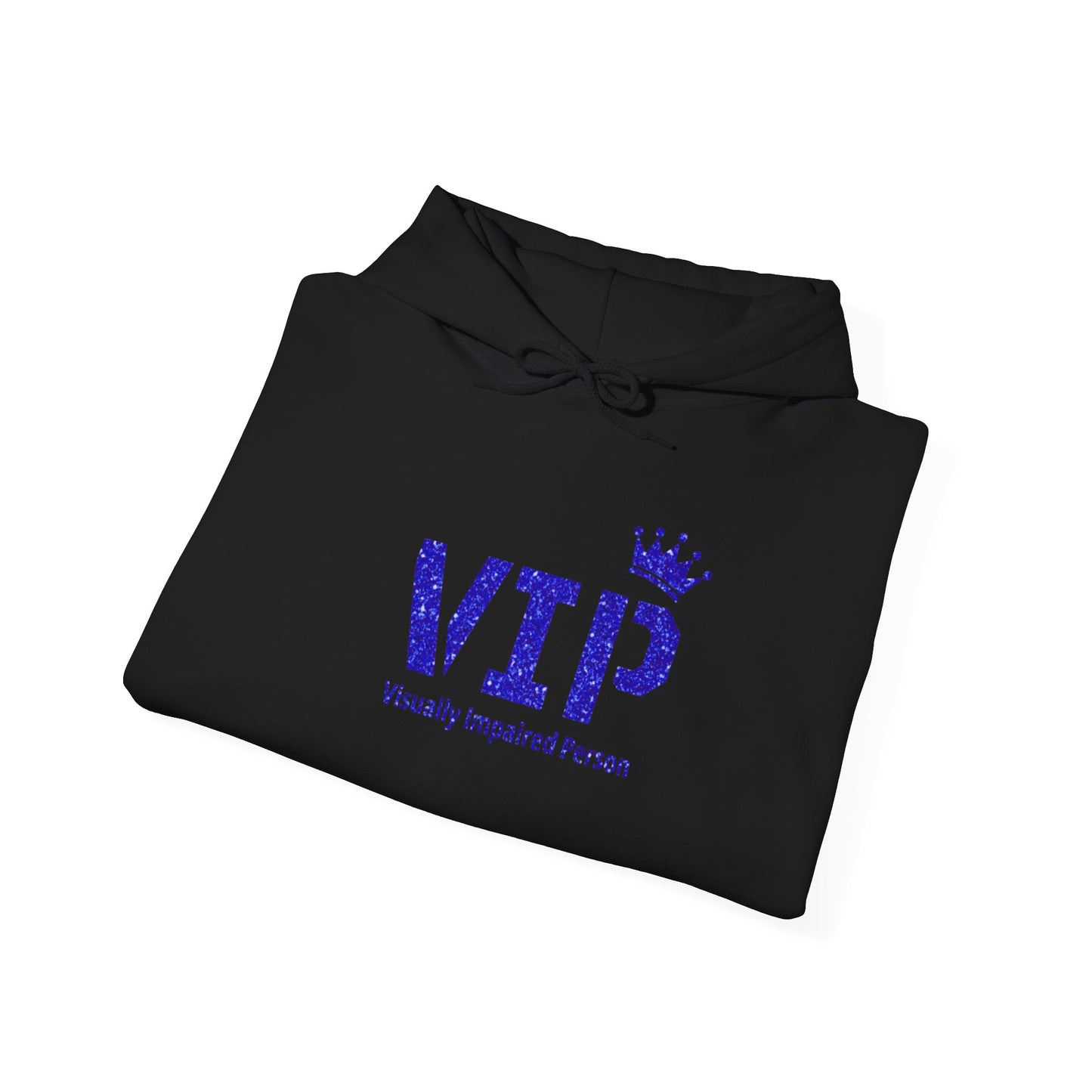 VIP Visually Impaired Person Hoodie (blue glitter)