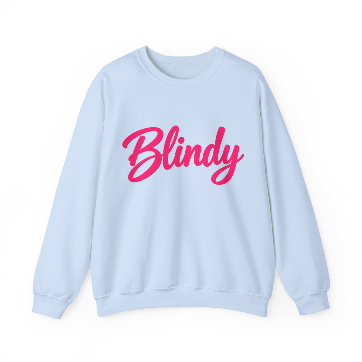 Crewneck Sweatshirt — 'Blindy' Pink Script Cozy Pullover