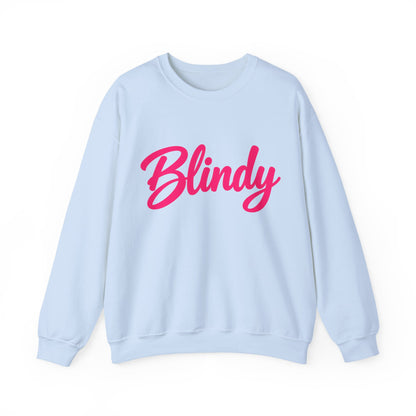Crewneck Sweatshirt — 'Blindy' Pink Script Cozy Pullover