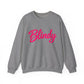 Crewneck Sweatshirt — 'Blindy' Pink Script Cozy Pullover