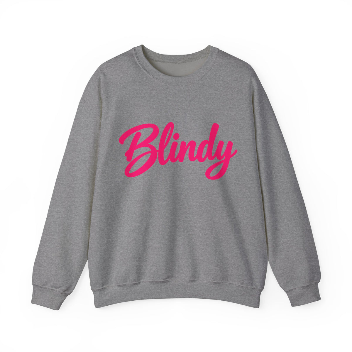 Crewneck Sweatshirt — 'Blindy' Pink Script Cozy Pullover