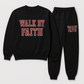 *NEW*Walk by Faith Joggers Set (varsity letters burgundy)
