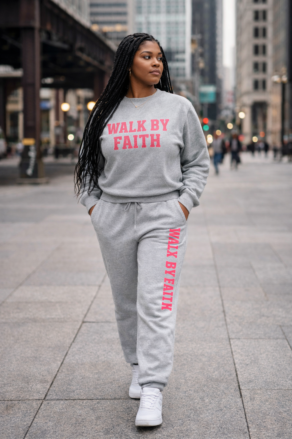 *NEW* Walk by Faith Jogger Set (pink letters)