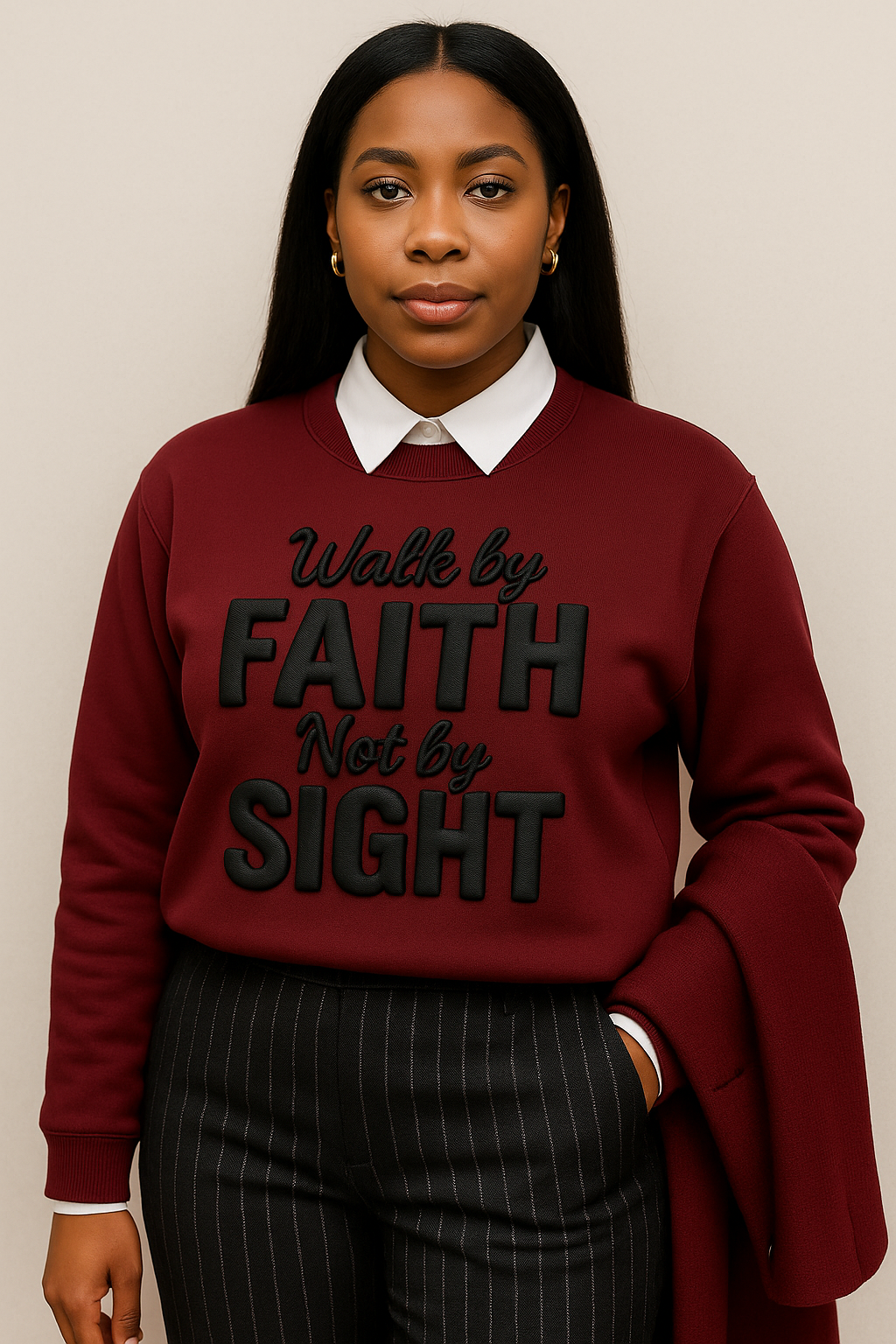 Walk by Faith Not by Sight Sweatshirt (Puffed Print)